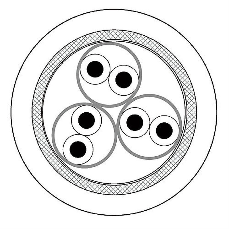 PVC Round Trailing Cable 3 x (2 x 0.75mm) C Twisted Pair Shielded